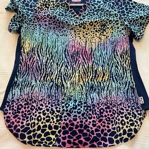 Multicolor Animal Print scrub top